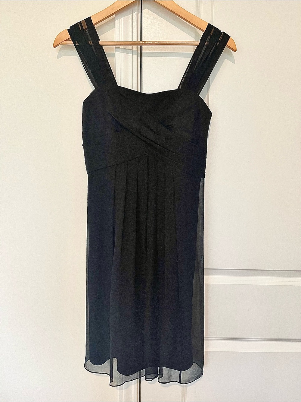 Ann Taylor Black Midi Dress with Wide Straps